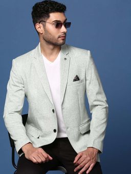 SHOWOFF - Mens Green Slim Fit Single Breasted Blazer