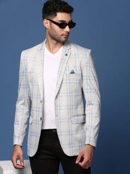 SHOWOFF - Mens Grey Slim Fit Single Breasted Blazer