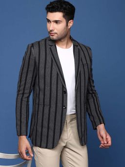 SHOWOFF - Mens Grey Slim Fit Single Breasted Blazer
