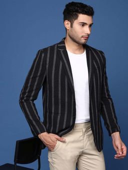 SHOWOFF - Mens Black Slim Fit Single Breasted Blazer