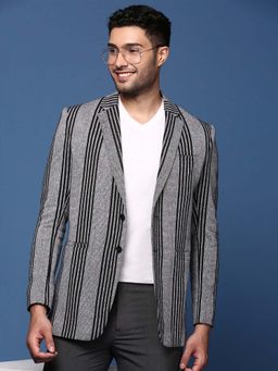 SHOWOFF - Mens Grey Slim Fit Single Breasted Blazer