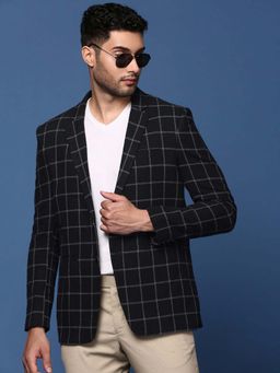 SHOWOFF - Mens Black Slim Fit Single Breasted Blazer