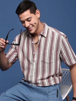 SHOWOFF - Mens Striped Multi-Color Slim Fit Shirt