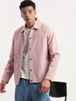SHOWOFFFF - Mens Spread Collar Peach Solid Tailored Jacket