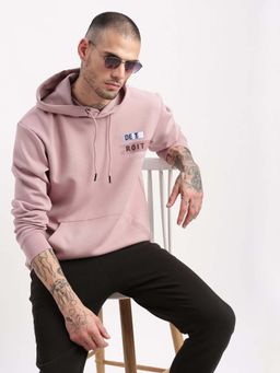 SHOWOFF - Mens Mauve Solid Hooded Pullover