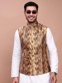 SHOWOFF - Men's Embroidered Multi Slim Fit Nehru Jacket