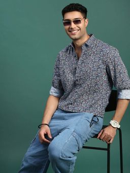 SHOWOFF - Mens Floral Multi-Color Slim Fit Shirt