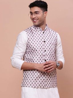SHOWOFF - Mens Solid Pink Slim Fit Nehru Jacket