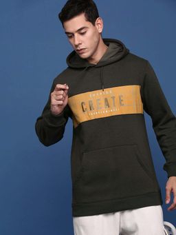 SHOWOFF - Mens Green Hooded Pullover Hoodie