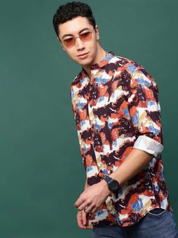 SHOWOFF - Men Multi Color Abstract Slim Fit Shirt