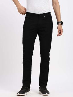 SHOWOFF - Mens Black Slim Fit Ankle Denim Jeans