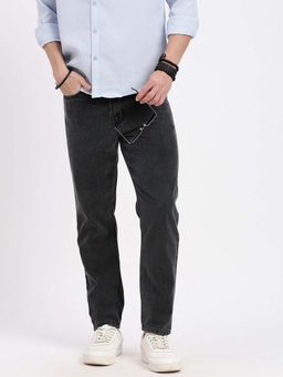 SHOWOFFFF - Mens Grey Regular Fit Ankle Denim Jeans