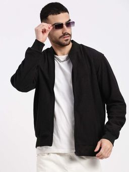 SHOWOFF - Mens Black Bomber Jacket