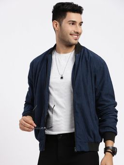SHOWOFF - Mens Blue Bomber Jacket