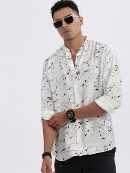 SHOWOFF - White Printed Slim Fit Shirt