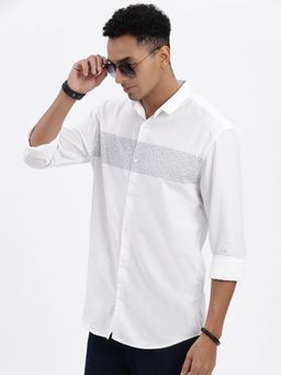 SHOWOFF - White Printed Slim Fit Shirt