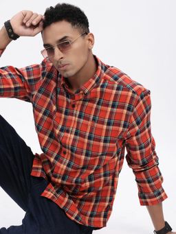 SHOWOFF - Red Checked Slim Fit Shirt
