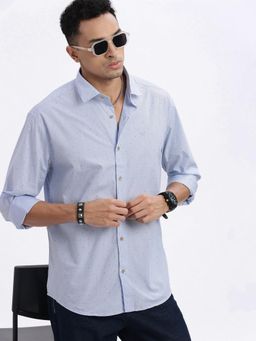 SHOWOFF - Blue Micro Ditsy Slim Fit Shirt