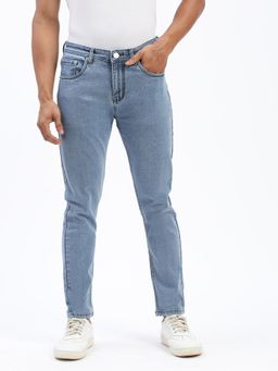 SHOWOFFFF - Men Blue Slim Fit Cropped Jeans