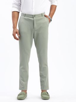 SHOWOFF - Men Solid Green Casual Trousers