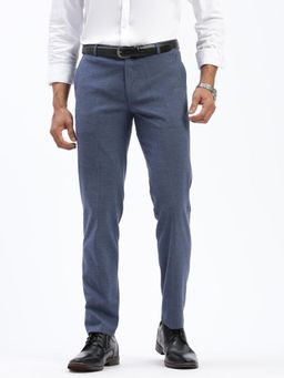 SHOWOFFFF - Men Solid Blue Formal Trousers