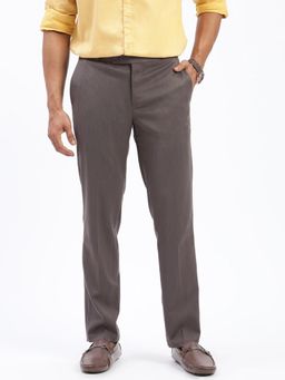 SHOWOFF - Men Solid Brown Formal Trousers