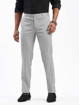SHOWOFF - Men Solid Grey Formal Trousers