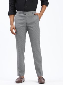 SHOWOFF - Men Checks Grey Formal Trousers