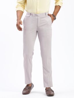 SHOWOFF - Men Solid Grey Formal Trousers