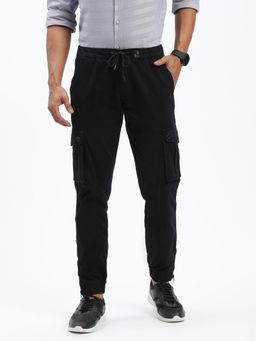 SHOWOFF - Men Solid Black Joggers