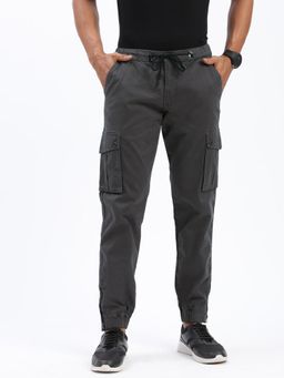 SHOWOFF - Men Solid Charcoal Joggers