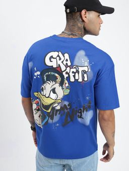 SHOWOFFFF - Men Graphic Blue Relaxed Fit T-Shirt