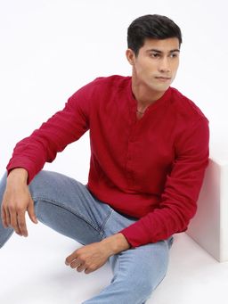 SHOWOFFFF - Men's Red Solid Kurta