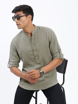 SHOWOFF - Men's Green Solid Kurta