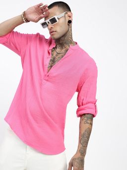 SHOWOFF - Men's Pink Solid Kurta
