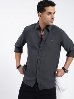 SHOWOFFFF - Men Solid Grey Slim Fit Shirt