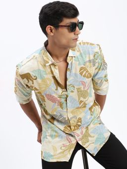 SHOWOFFFF - Men Printed Multi-Color Slim Fit Shirt