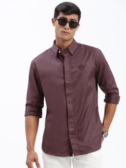 SHOWOFF - Men Solid Brown Slim Fit Shirt