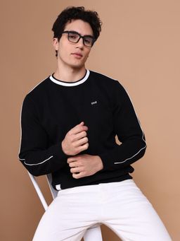 SHOWOFFFF - Men's Black Solid Sweatshirt