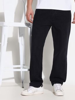 SHOWOFF - Mens Black Straight Fit Jeans
