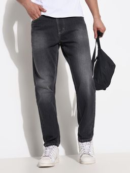 SHOWOFF - Mens Grey Slim Fit Cropped Jeans
