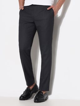 SHOWOFF - Men Charcoal Solid Formal Trousers