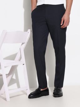 SHOWOFF - Men Charcoal Solid Formal Trousers