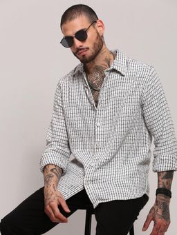 SHOWOFF - Edition White Checked Shacket