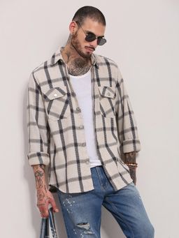 SHOWOFF - Edition Cream Checked Shacket