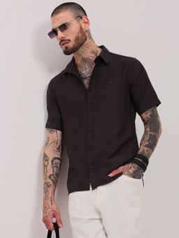 SHOWOFF - Grey Solid Slim Fit Shirt
