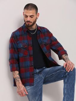 SHOWOFF - Red Checked Shacket