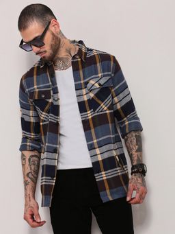 SHOWOFF - Blue Checked Shacket