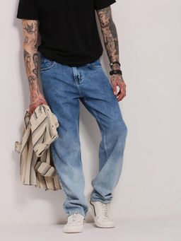 SHOWOFF - Edition Men Blue Straight Fit Cropped Jeans