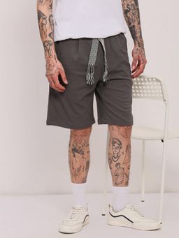 SHOWOFF - Edition Men Grey Solid Cotton Shorts